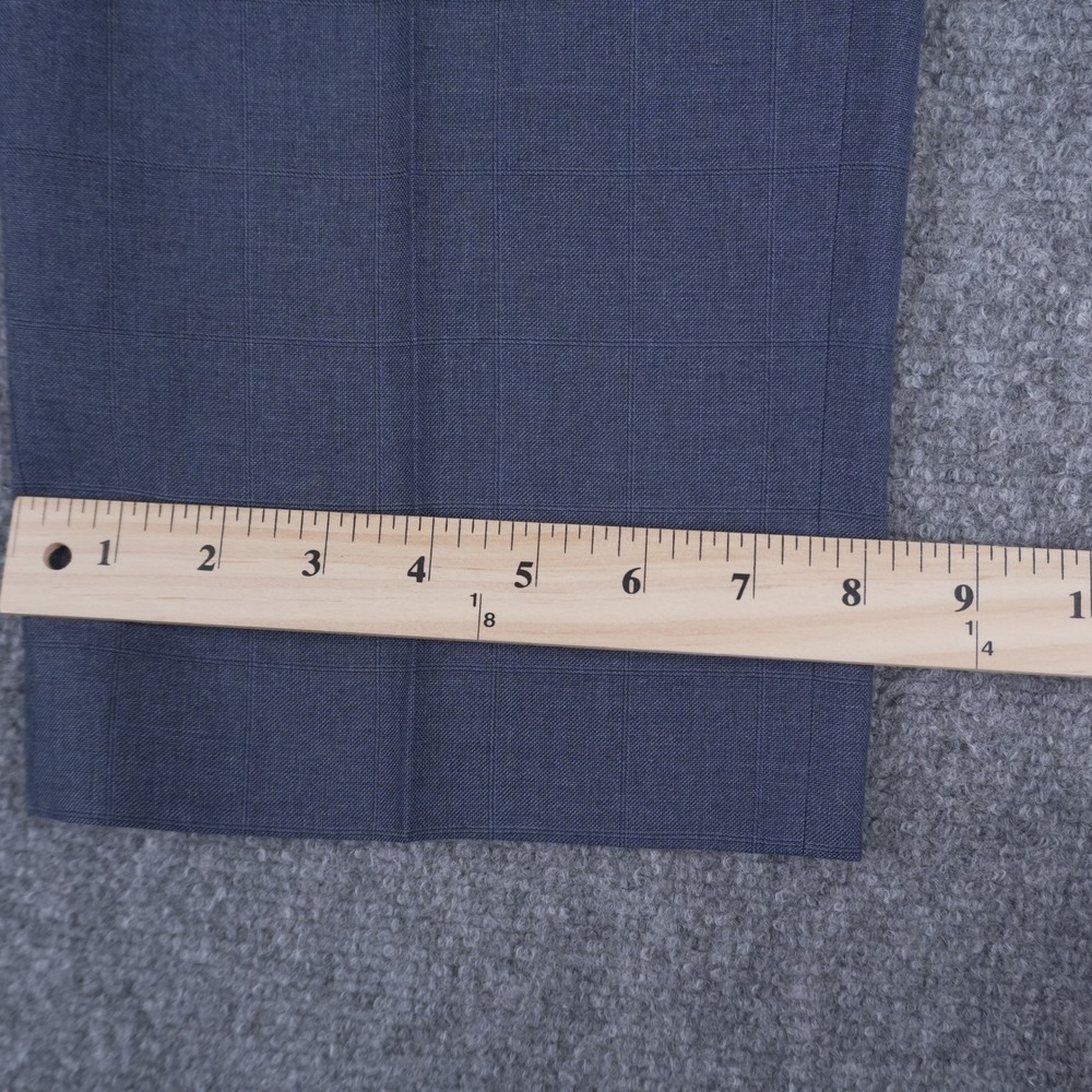 Lauren Ralph Lauren Dress Pants Mens 38x34 Blue‎ Windowpane Check Flat Front - Picture 9 of 11